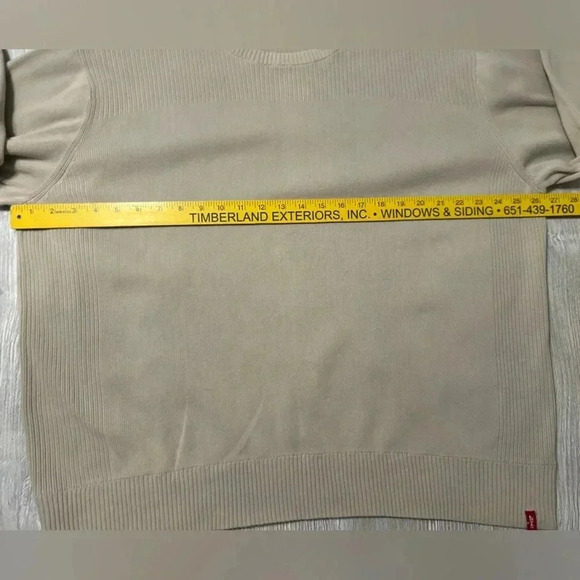 Vintage Tonal Sweatshirt Boxy Fit Levi's Crewneck Beige Mens Size XL Dad (Stain) - Picture 8 of 10
